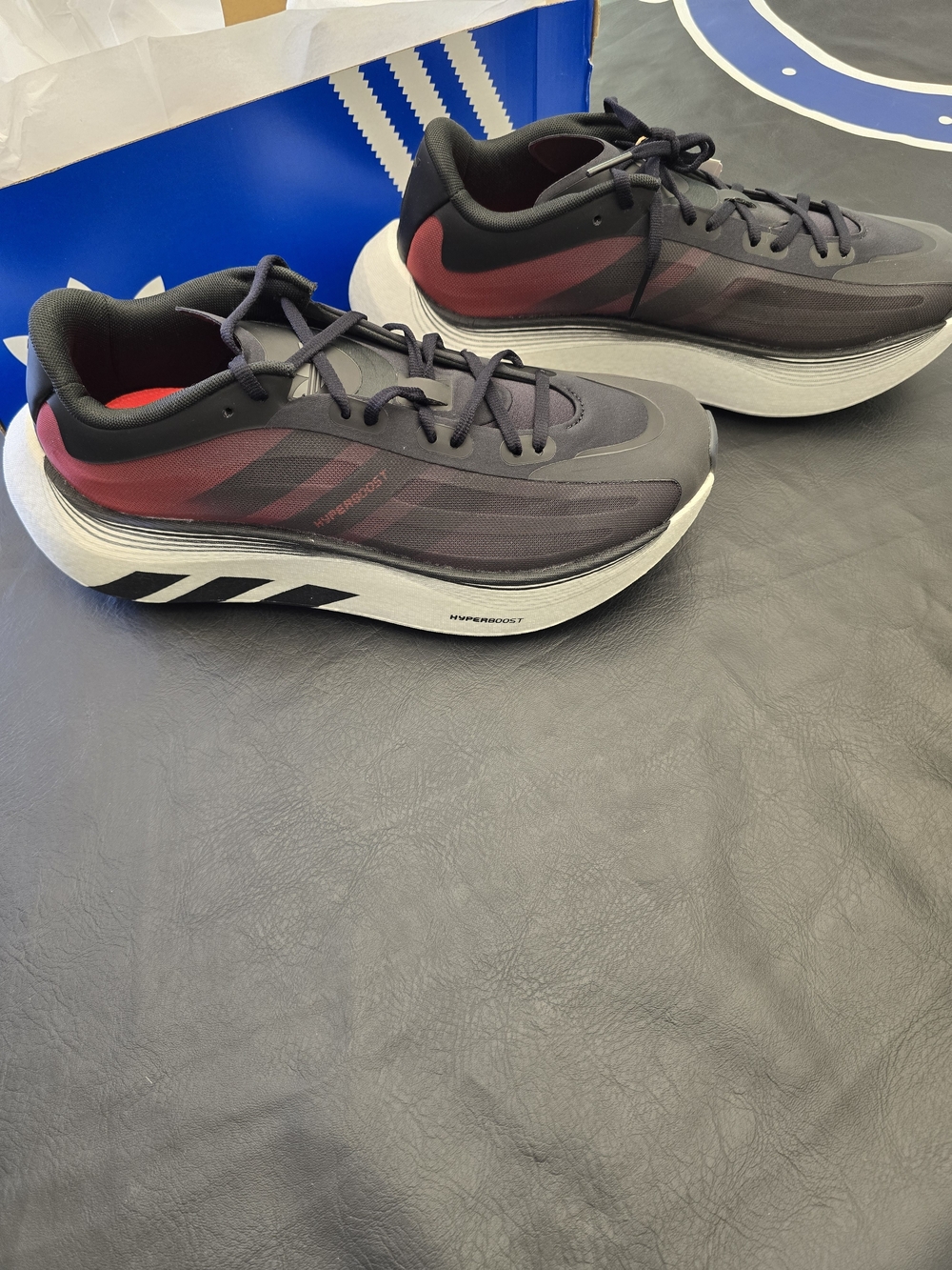 Adidas Men’s Black & Red Running Shoes - Lightweight Hyperboost